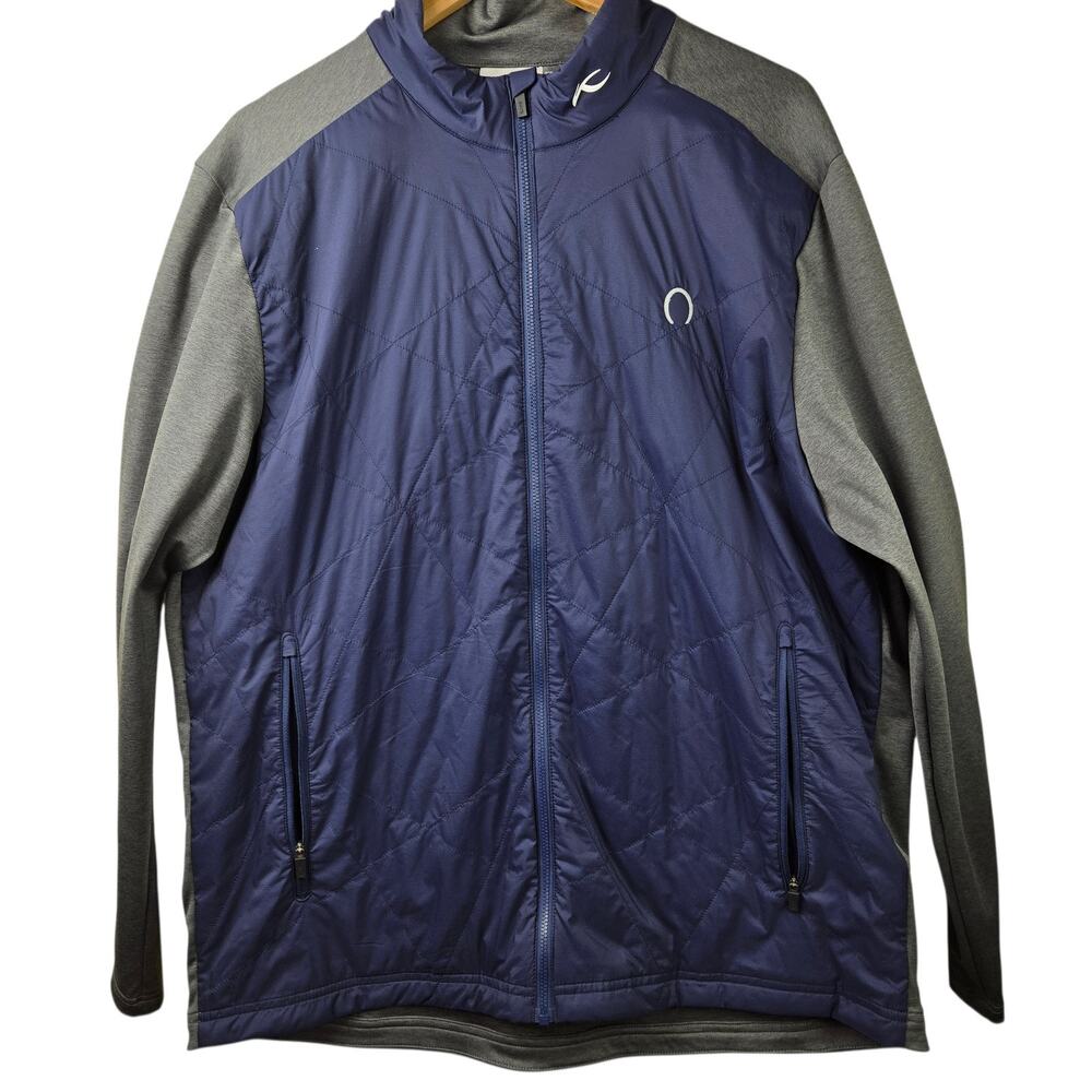 KJUS Retention Jacket Mens 2XL Blue Gray Golf Quilted Full Zip‎
